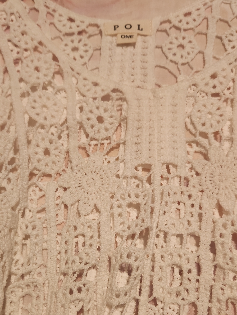POL Ivory Crochet Lace Tank